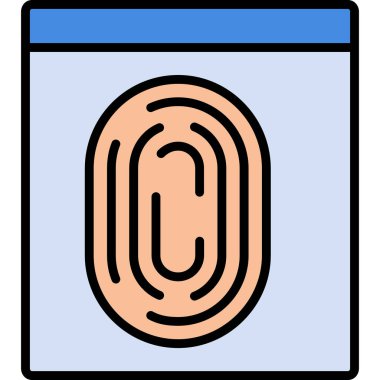 parmak izi ikonu. parmak izi ikonu. Vektör çizimi. bir beyaz üzerinde izole