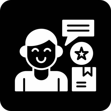 Glyph vektöründe müşteri gözden geçirme simgesi