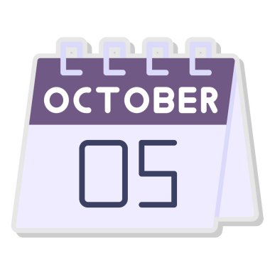 5 Ekim - gün simgesi, vektör illüstrasyonu