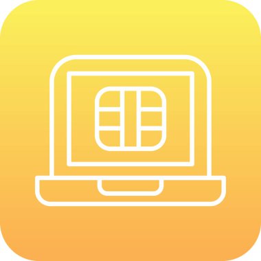 bilgisayar simgesi, düz vektör illüstrasyon tasarımı.