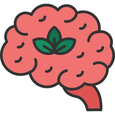 Beyin. Web simgesi basit illüstrasyon