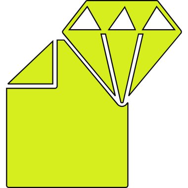 Yeşil ve sarı üçgenin vektör çizimi