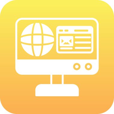 Modern b 'nin vektör illüstrasyonu monitör simgesinden yoksun