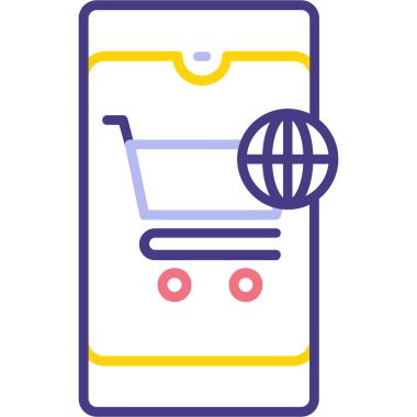 Alışveriş simgesi, vektör illüstrasyonu