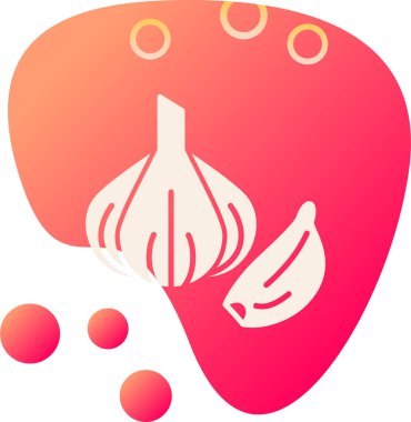 Düz biçimli sarımsak simgesi beyaz arkaplanda izole