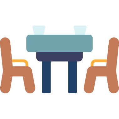 Sandalye mobilya ev simgesi düz stil