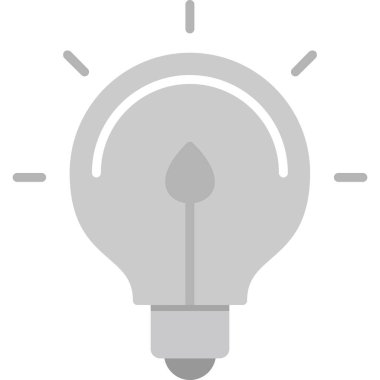 Düz biçimli ampul fikir simgesi