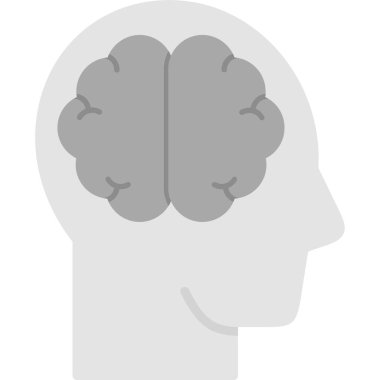 Beyin ikonu. İnsan zihni konsepti. vektör illüstrasyonu