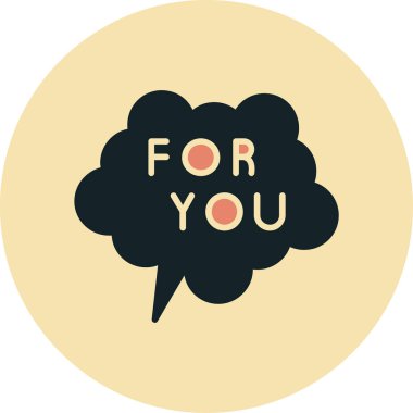 Vektör çizimi. Metni olan yuvarlak bir etiket. Kelimeler sizsiniz.