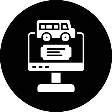 Otobüs. Web simgesi basit illüstrasyon