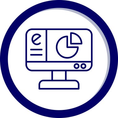 Monitör. Web simgesi basit illüstrasyon