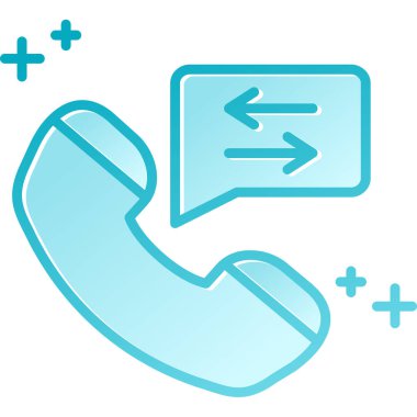 Konuşma baloncuklu bir telefonun beyaz arkaplanının vektör çizimi.