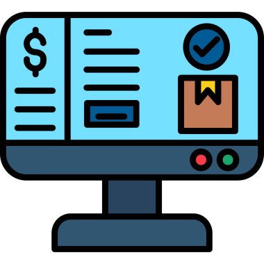 bilgisayar ekranı simgesi, vektör illüstrasyonu