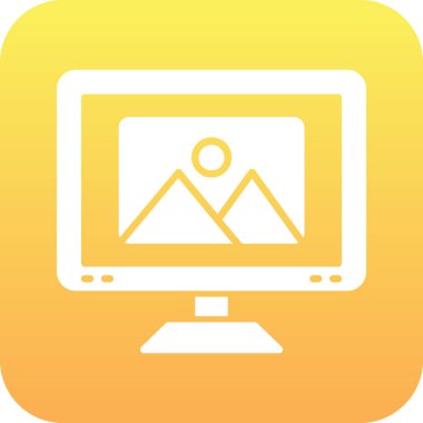 güzel bilgisayar simgesi vektör simgesi