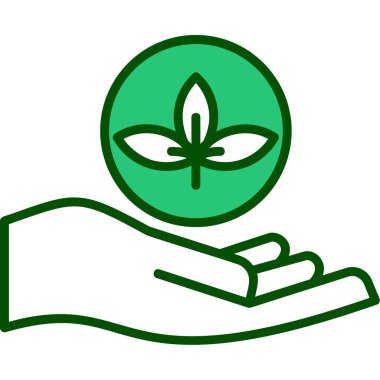 Marihuana yaprağı ve kenevir vektör illüstrasyonlu yaprak