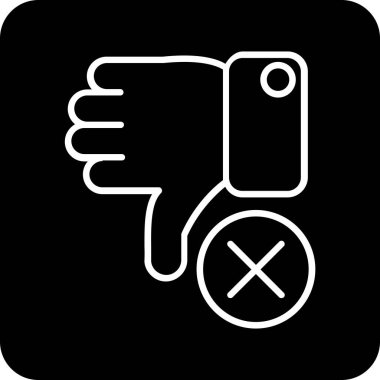 başparmak aşağı simgesi, vektör illüstrasyonu