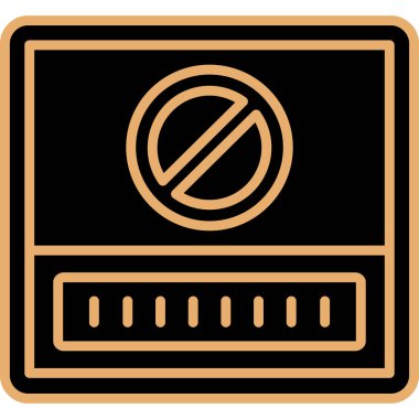 Sigara sembolü simgesi yok. ağ için sigara içilmeyen vektör işaretinin siyah çizimi