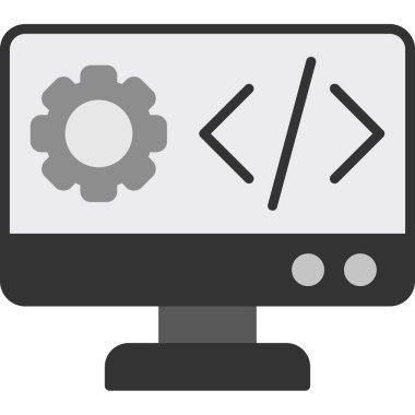 programlama kodlama simgesi katı biçiminde