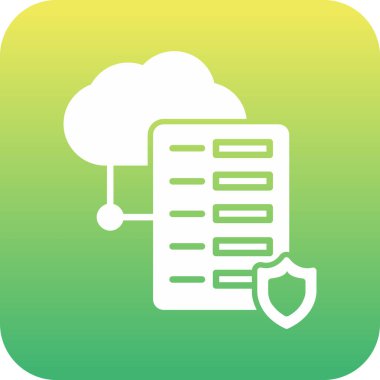 Yeşil gradyan simgesi olan bulut hesaplaması, vektör illüstrasyonu