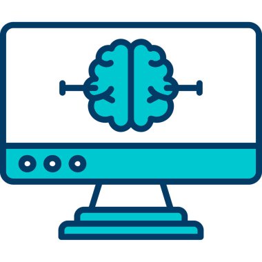 Dizüstü bilgisayarı olan ve vektör tasarımını izleyen beyin