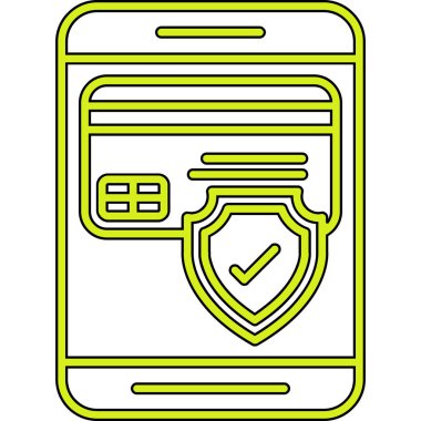 İşaretli kalkan ve akıllı telefon vektör illüstrasyon tasarımı