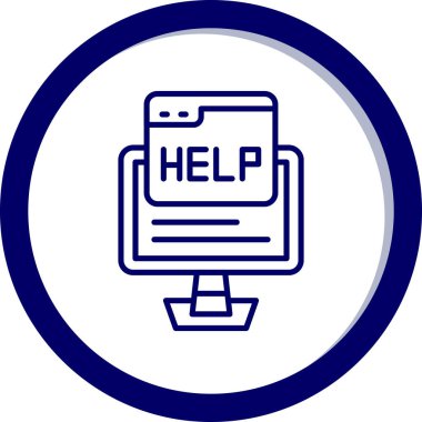 Yardım web simgesi, basit vektör illüstrasyonu