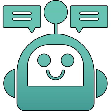 Şirin bir çizgi film simgesinin vektör çizimi