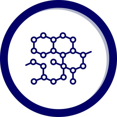 Moleküler yapı için son moda tasarım biçiminde molekül vektör simgesi. Beyaz bir arka planda izole edilmiş. Uygulamalar ve web için basit web simgesi.
