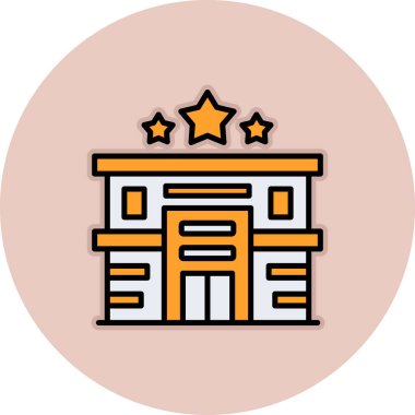 Bina. Web simgesi basit illüstrasyon