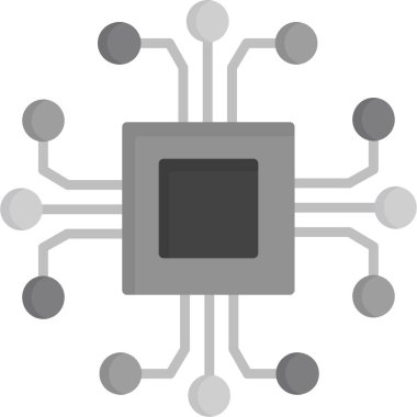 İşlemci çipi. Çip. Çip. Düz tasarımda vektör illüstrasyonu