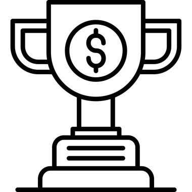 Ödül kazanan kupa ikonu taslak biçiminde