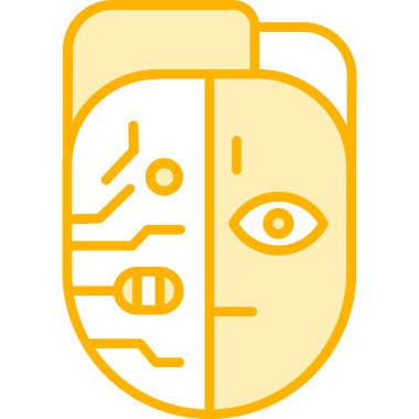 yüz maskesi renk simgesi vektörü. Maske yüz işareti. izole edilmiş sembol çizimi