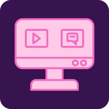 video çağrısı web simgesi basit illüstrasyon