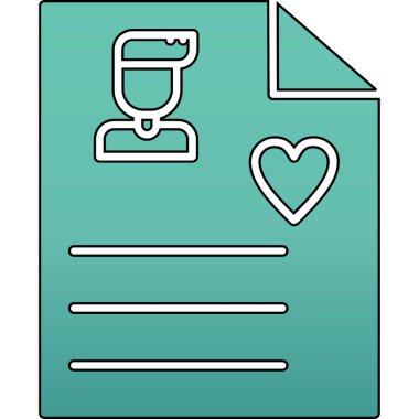 aşk kartı simgesi, vektör illüstrasyon tasarımı