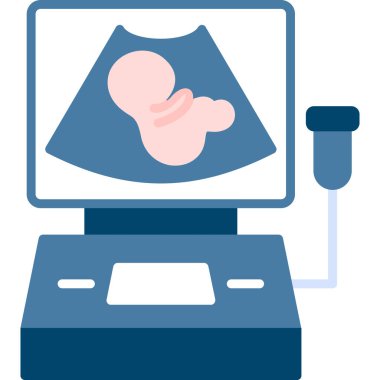 ultrason makinesi, illüstrasyon, vektör, beyaz arkaplan üzerinde.