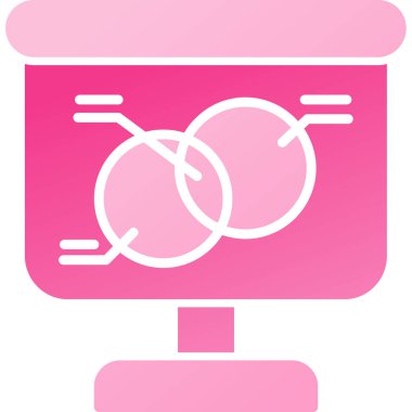 Bilgisayar monitörü. Web simgesi basit illüstrasyon