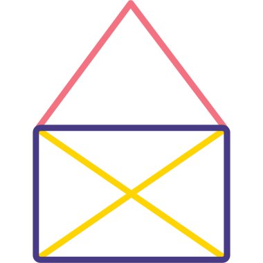 e- posta zarfı ileti simgesi. doldurulmuş, taslak biçim vektörü