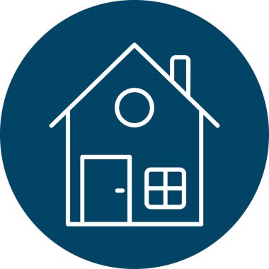 Eve. Web simgesi basit illüstrasyon