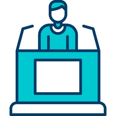 Konferans. Web simgesi basit illüstrasyon