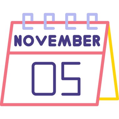 8 Kasım. Takvimin takvim simgesi, ay tarihi, simgesi ve tarihi. turuncu ve beyaz