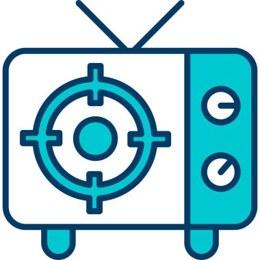 Televizyon ikonu. Web için TV vektör simgelerinin basit illüstrasyonu