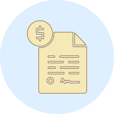 Dolar işareti olan bir belgenin vektör illüstrasyonu