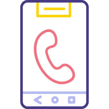 Telefon Vektör Satır Simgesi Tasarımı