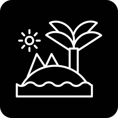 Güneş ve palmiye vektörü sembol tasarımı