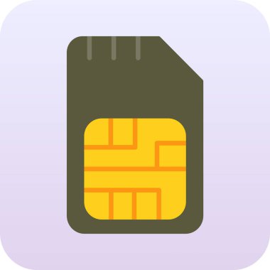 sim kart simgesi vektör illüstrasyonu
