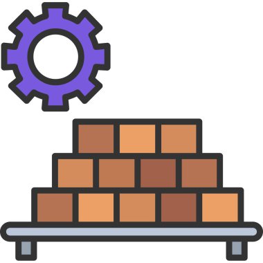 Taslak biçiminde inşaat tuğlası yapı ikonu