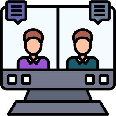 iş konferansı simgesi, basit vektör illüstrasyonu