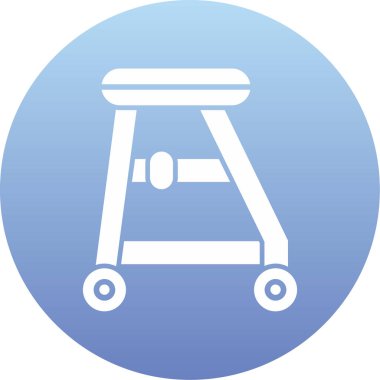 Beyaz arkaplanı olan mavi bir simgenin vektör çizimi