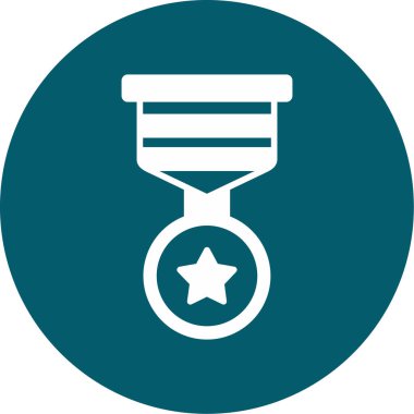 Yıldız Madalya Simge Vektör İllüstrasyon