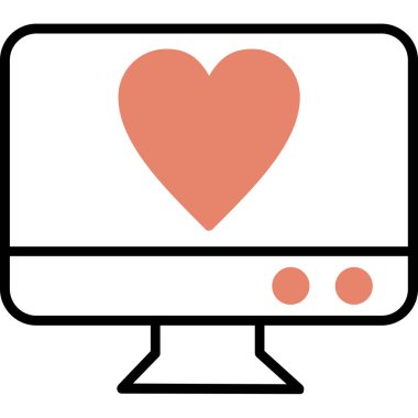 Aşk. Web simgesi basit illüstrasyon